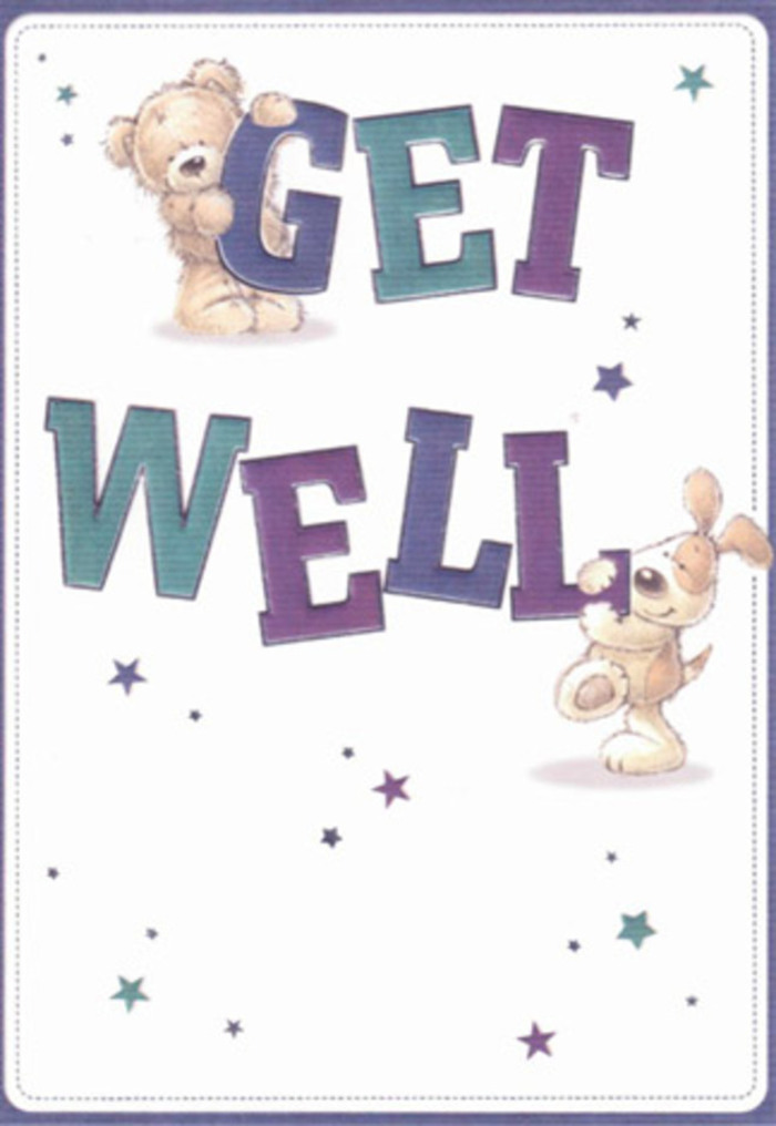 This vibrant get well card is alive with the spirit of caring and encouragement found throughout Hampstead, from the bustling lanes near the High Street to the tranquility of Vale of Health. The scene features a joyful teddy bear and an affectionate puppy, each rendered in soft, textured strokes that evoke the plush comfort of a favourite toy. Around them, swirling stars seem to float, carrying wishes of hope and renewal through the air, akin to a gentle spring breeze over Hampstead's green spaces. The bold typography-coloured in warm purples and refreshing aquas-grounds the image in confidence, amplifying the sense of reassurance and togetherness that marks the local community. There's an almost tactile pleasure in the illustrated fur and playful forms, drawing parallels to the careful assembly of a bespoke bouquet by a Hampstead florist. Imagining this card delivered alongside fresh, fragrant blooms enhances its message-creating a combined gesture of positivity and heartfelt care, perfect for brightening the day of a friend on the mend.