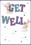 Cheerful and full of warmth, this get well card channels the hopeful energy found in every corner of Hampstead. The central focus is on two adorable companions-a teddy bear with sparkling eyes and a puppy with floppy, velvety ears-working together to hold up the bright, boldly coloured letters spelling out 'Get Well.' The vibrant indigos and teals stand proudly against the soft cream background, mirroring the inviting hues seen in bouquets delivered throughout Hampstead by Flowers Hampstead. Twinkling stars in blues and purples add a sense of whimsy and hope, surrounding the characters like a constellation of well wishes. The softness of their illustrated fur practically invites a comforting hug. This heartfelt card, bursting with playful optimism, pairs beautifully with a thoughtfully arranged bouquet from a local expert-bringing a soothing lift and genuine kindness to those on the path to recovery.